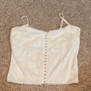 Elegant White Embroidered DEW Cami UNIF